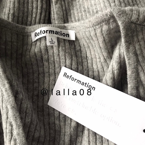 Reformation Remus cashmere wrap sweater gray - Picture 8 of 10